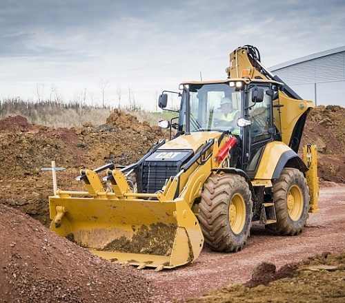 Backhoe loader CAT 434F2 earthmoving work