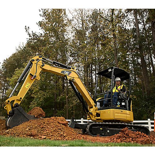 Mini Excavator CAT 303ECR earthmoving work
