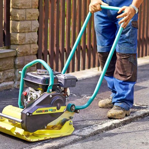 Vibratory plate AMMANN (69 kg) at jobsite